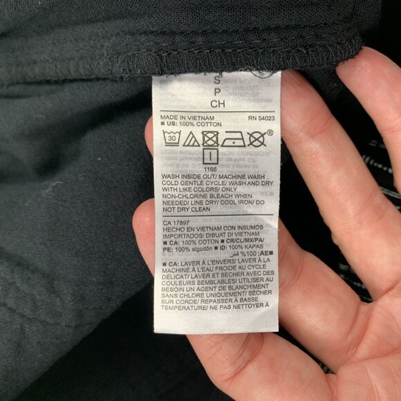 Old Navy Black Printed Cotton Gauze Pull On Ankle Pant S - Picture 6 of 9